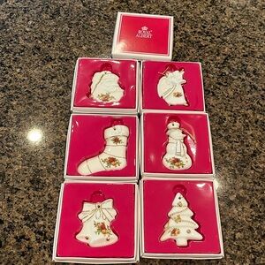 6 Vintage Royal Albert Christmas Ornaments